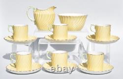 Vintage Set of 6 Aysnely 1545 Demitasse Cups & Saucer, Creamer & Sugar Floral