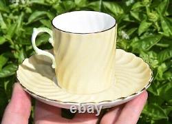 Vintage Set of 6 Aysnely 1545 Demitasse Cups & Saucer, Creamer & Sugar Floral