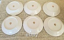 Vintage Set of 6 England Fine Bone China Roses Coffee Tea Cups and Saucers