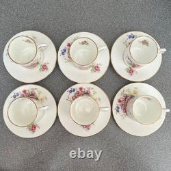 Vintage Shabby Demitasse Coffee Tea Set Floral Gorgeous Gold Rimmed Chic 6