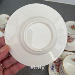 Vintage Shabby Demitasse Coffee Tea Set Floral Gorgeous Gold Rimmed Chic 6