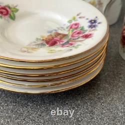 Vintage Shabby Demitasse Coffee Tea Set Floral Gorgeous Gold Rimmed Chic 6