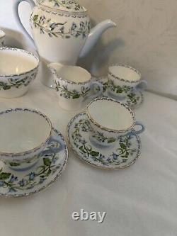 Vintage Shelley 15 Piece Fine Bone China Coffee Set In Pattern Harebell-Stunning