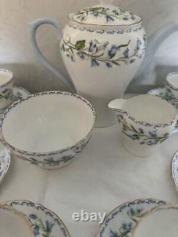 Vintage Shelley 15 Piece Fine Bone China Coffee Set In Pattern Harebell-Stunning