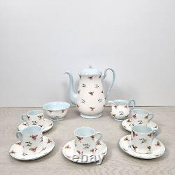 Vintage Shelley Bone China 13 Piece Floral Chintz Coffee Set Made In England VGC