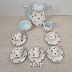 Vintage Shelley Bone China 13 Piece Floral Chintz Coffee Set Made In England VGC