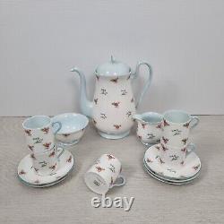 Vintage Shelley Bone China 13 Piece Floral Chintz Coffee Set Made In England VGC