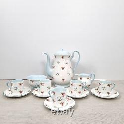 Vintage Shelley Bone China 13 Piece Floral Chintz Coffee Set Made In England VGC