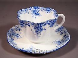 Vintage Shelley Dainty Blue Tea Coffee Set Sugar Cups White Blue Bone China