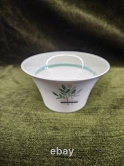 Vintage Shelley England Bone China Coffee Set Green Leaf 11 Pieces, 1930's