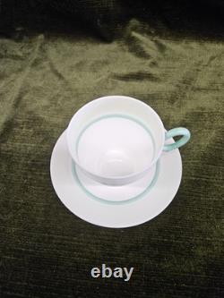 Vintage Shelley England Bone China Coffee Set Green Leaf 11 Pieces, 1930's
