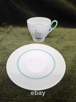 Vintage Shelley England Bone China Coffee Set Green Leaf 11 Pieces, 1930's