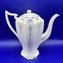 Vintage Shelley Queen Anne Coffee Set for 6 in Blue Iris Pattern, 22 pieces