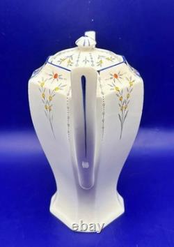 Vintage Shelley Queen Anne Coffee Set for 6 in Blue Iris Pattern, 22 pieces