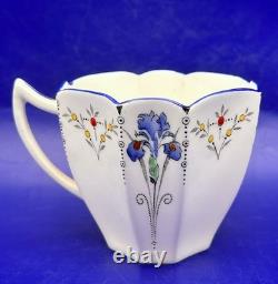Vintage Shelley Queen Anne Coffee Set for 6 in Blue Iris Pattern, 22 pieces