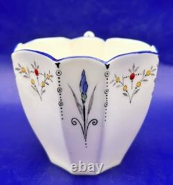 Vintage Shelley Queen Anne Coffee Set for 6 in Blue Iris Pattern, 22 pieces