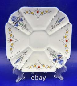 Vintage Shelley Queen Anne Coffee Set for 6 in Blue Iris Pattern, 22 pieces