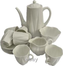 Vintage Shelley White Dainty 15 Piece Coffee Set 272101 Fine Bone China England