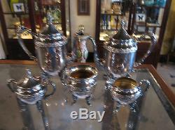 Vintage Sheridan Silver Co. Silver on Copper Silver Plated Coffee / Tea Set