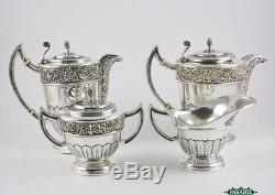 Vintage Silver 4pcs Tea Coffee Service Set Milan Italy 1950s
