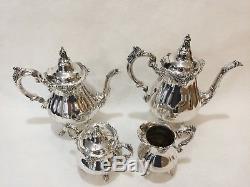 Vintage Silver Plate Baroque By Wallace Coffee Tea Service Set Coffee Tea Sugar