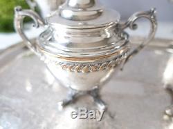 Vintage Silver Plate Coffee Tea Service Set With Tray 5 Piece Set