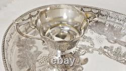 Vintage Silver Plate Tea And Coffee Set Complete with Gallery Tray