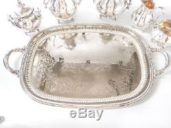 Vintage Silver Plate Tea Set Coffee Service With Tray Reed Barton Provincial