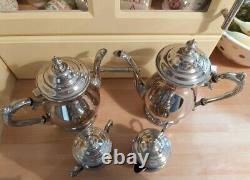 Vintage Silver Plate on Copper Afternoon Tea & Coffee Set 4 pieces by TOWLE