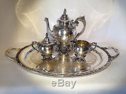 Vintage Silverplate Coffee Tea Set with Tray 24 in Exquisite by Rogers & BRO
