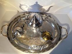 Vintage Silverplate Coffee Tea Set with Tray 24 in Exquisite by Rogers & BRO