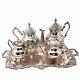 Vintage Silverplate Kent Silversmith Coffee Tea Pot Set Creamer Sugar Tray