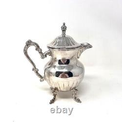 Vintage Silverplate Kent Silversmith Coffee Tea Pot Set Creamer Sugar Tray