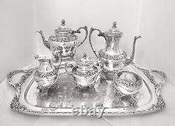Vintage Silverplate Tea Set Coffee Service Heritage Rogers Bros Full Set 6 Pcs