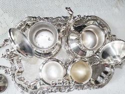Vintage Silverplate Tea Set Coffee Service Lady Margaret With Footed Tray