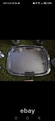 Vintage Sona Chrome Tea & Coffee Set with Tray Mid-Century 1970s Collectable