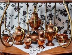 Vintage South American 10 Piece Copper and Brass Tea / Coffee Set