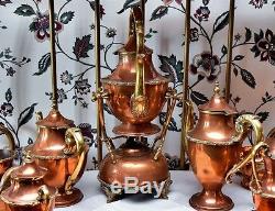 Vintage South American 10 Piece Copper and Brass Tea / Coffee Set