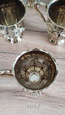 Vintage Soviet Porcelain Tea/Coffee Set Golden Rose USSR 7 pieces