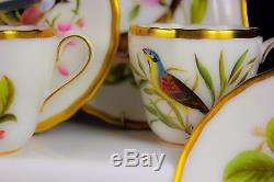 Vintage Spode Bone China England Hand Painted English Garden Birds Coffee Set