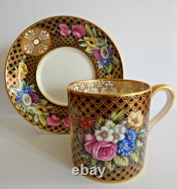 Vintage Spode Fine Bone China Floral Coffee Can And Saucer F1648-n