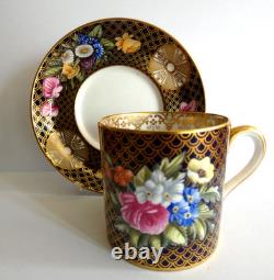 Vintage Spode Fine Bone China Floral Coffee Can And Saucer F1648-n