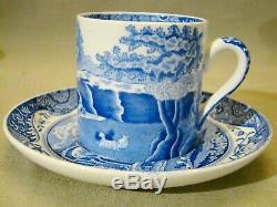 Vintage Spode Italian Blue Transfer Tea Coffee Set for Six 15 Pieces 1970+