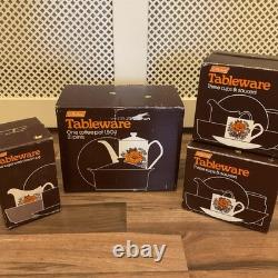 Vintage St Michael Poppies ceramic Coffee set Marks & Spencer New Old Stock