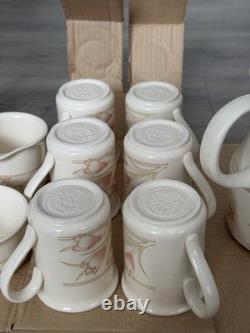 Vintage Staffordshire Tableware 9 Pcs Spring Bouquet Floral Coffee Cup Jug Set