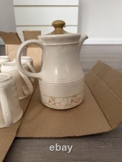 Vintage Staffordshire Tableware 9 Pcs Spring Bouquet Floral Coffee Cup Jug Set