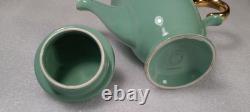 Vintage StavangerFlint Norway. Green and Gold Tea/Coffee Set. 15 piece
