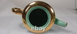 Vintage StavangerFlint Norway. Green and Gold Tea/Coffee Set. 15 piece