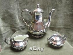 Vintage Sterling Silver Overlay/Clad Rosenthal China Porcelain Coffee Set 3 pcs