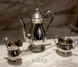 Vintage Sterling Silver Tea / Coffee Set 3 Pc 633 Grams